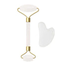 Rolo Com Pedra ou Plástico de Jade Placa Gua Sha Massagem Facial Anti Ruga