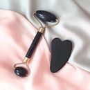 Rolo Com Pedra ou Plástico de Jade Placa Gua Sha Massagem Facial Anti Ruga
