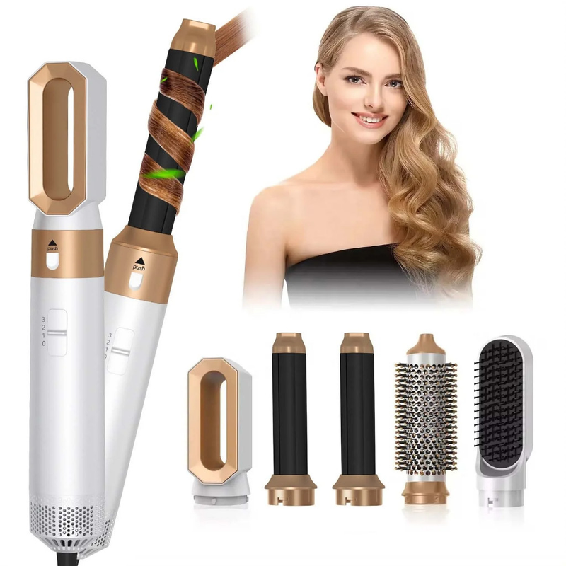 Escova Secadora 5 em 1 Modeladora Profissional Alisadora de Cabelo Anti Frizz INVICTUS