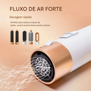 Escova Secadora 5 em 1 Modeladora Profissional Alisadora de Cabelo Anti Frizz INVICTUS
